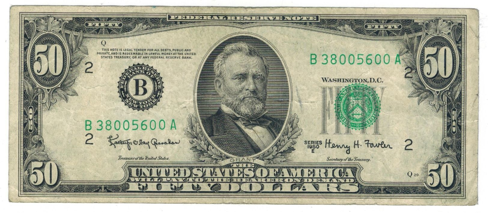 U.S.A. 50 Dollars , 1950 E. Used, See Scan. Rare. - United States Notes (1928-1953)