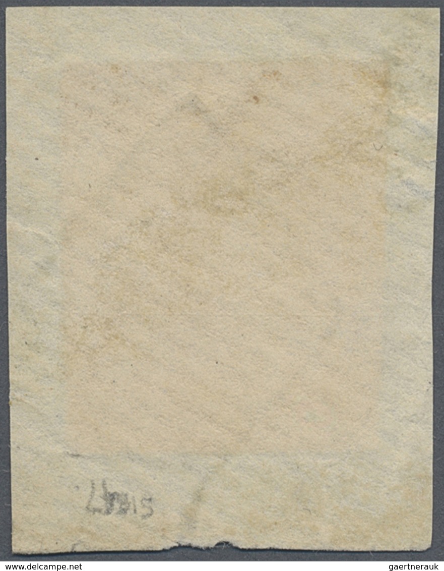 Brfst Frankreich: 1850, Ceres 1 Fr. Dark Carmine "carmin Foncé", Stamp On Cut Square Of Cover Tied By Rhom - Oblitérés