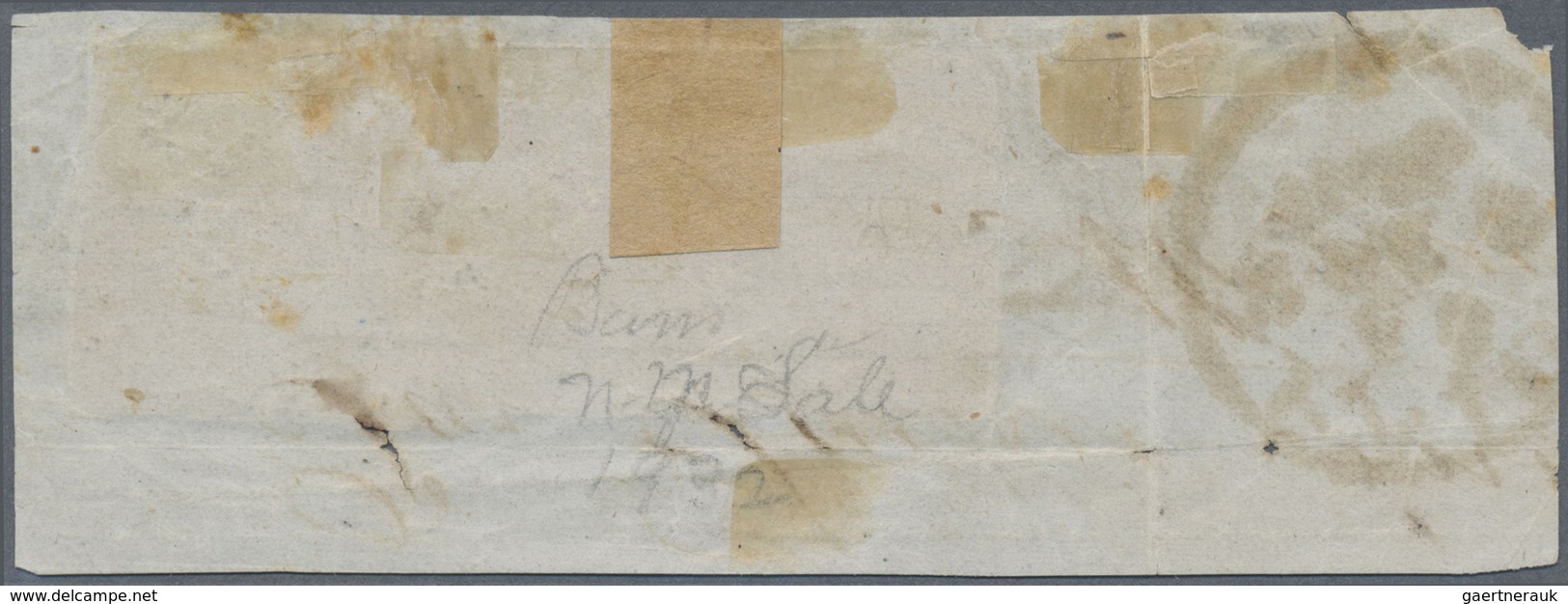 Brfst Frankreich: 1849, 1fr. Carmine, Horiz. Strip Of Three, Fresh Colour, Full Margins At Top, Other Side - Oblitérés