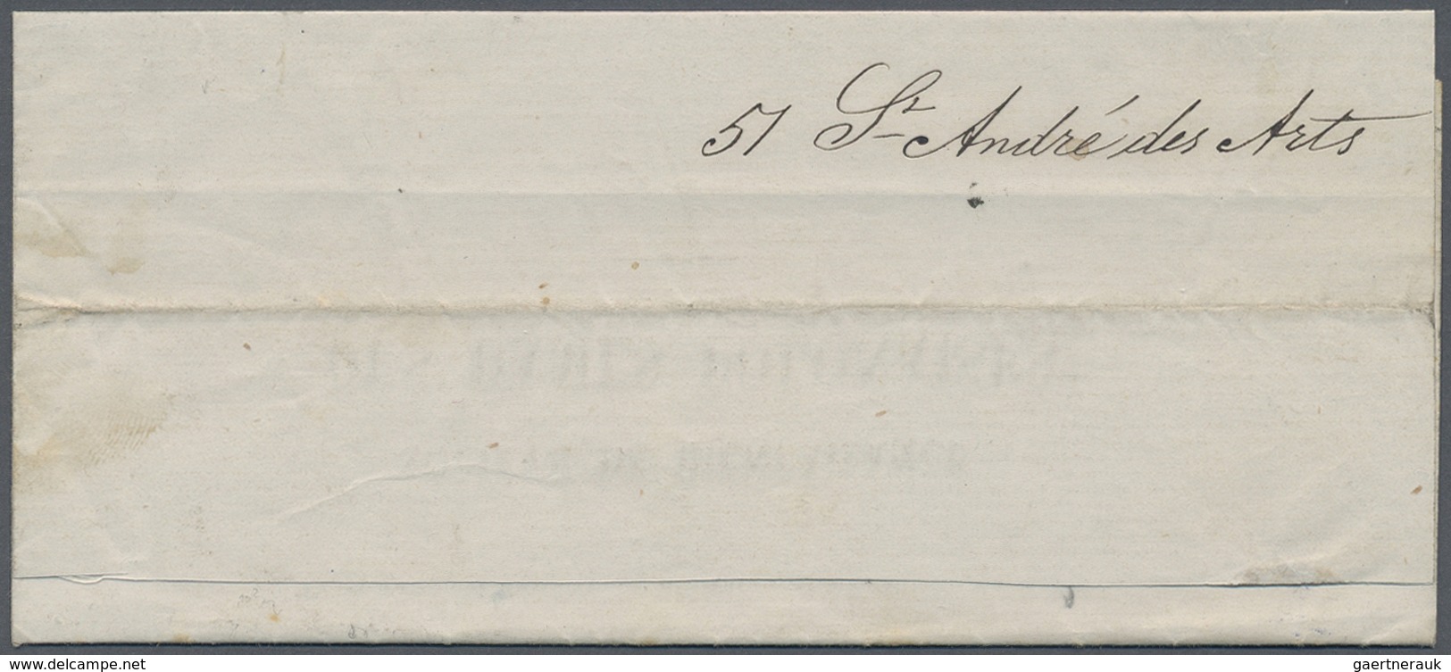 Br Frankreich: 1858, 5c. Green "Empire Nd", Single Franking On Letter, Clearly Oblit. By Losange "A" An - Gebruikt