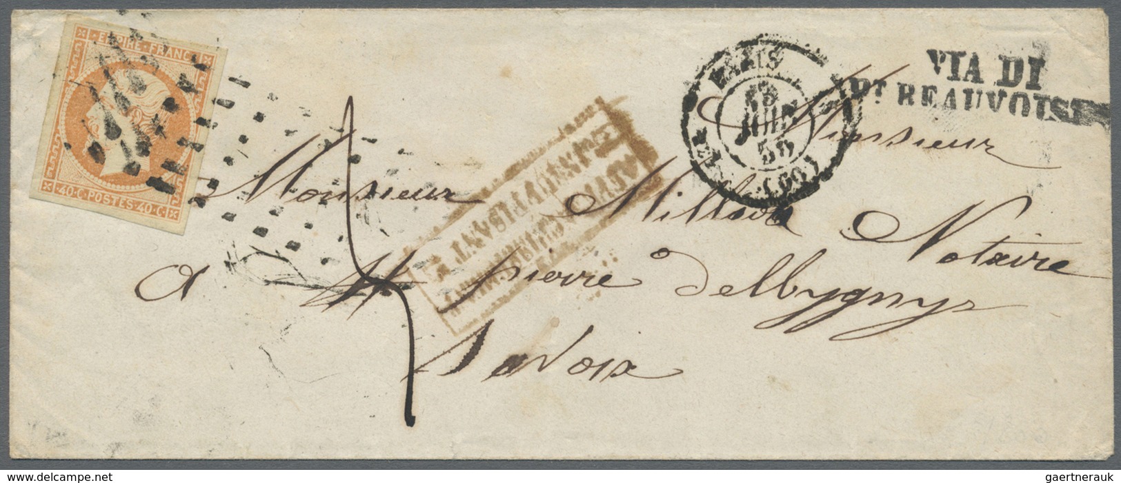 Br Frankreich: 1855/1856, Mail To Savoy (Kingdom Of Sardinia), Two Covers From Paris To Savoy Each Obli - Oblitérés