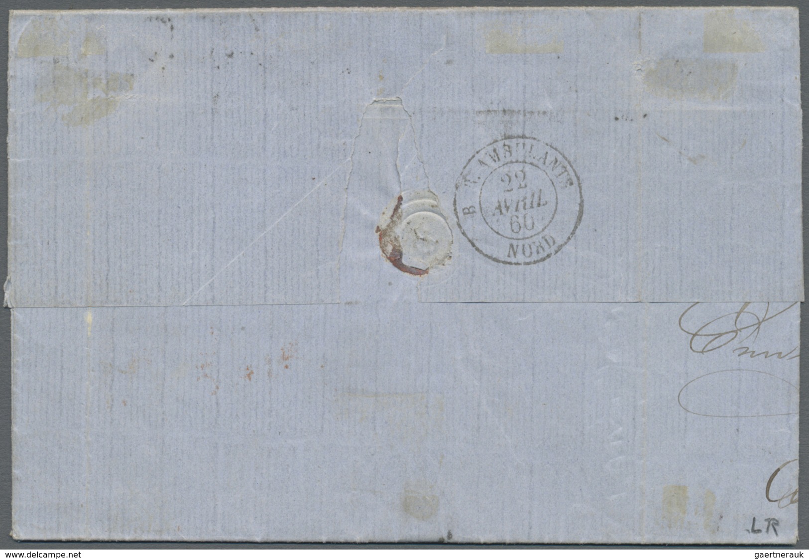 Br Frankreich: 1860, 80c. Carmine "Empire Nd", Single Franking On Lettersheet From Paris To New York, O - Oblitérés