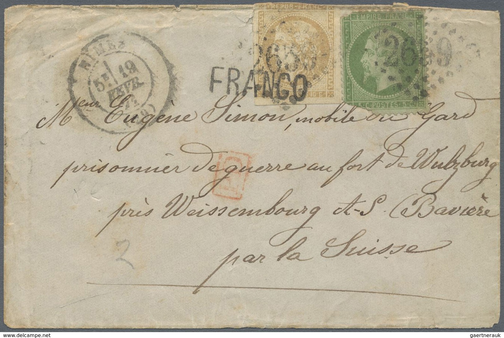 Br Frankreich: 1862/70, Napoleon 5 C Green On Bluish Paper Perforated And 1870 Ceres 10 C Yellow-brown - Gebruikt