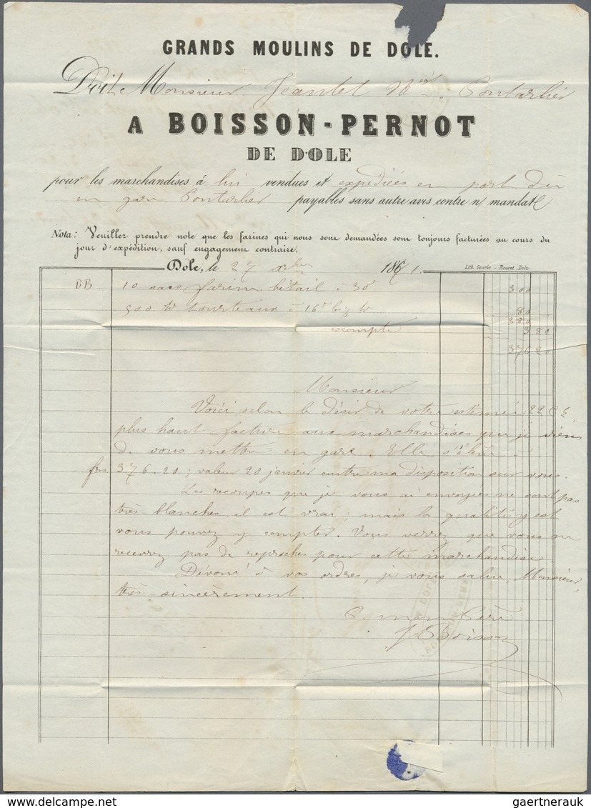 Br Frankreich: 1862, Zweimal Napoleon 5 C Grün Auf Grünlich Und 1871, Ceres 15 C Gelbbraun Mit Nr.-St. - Gebruikt