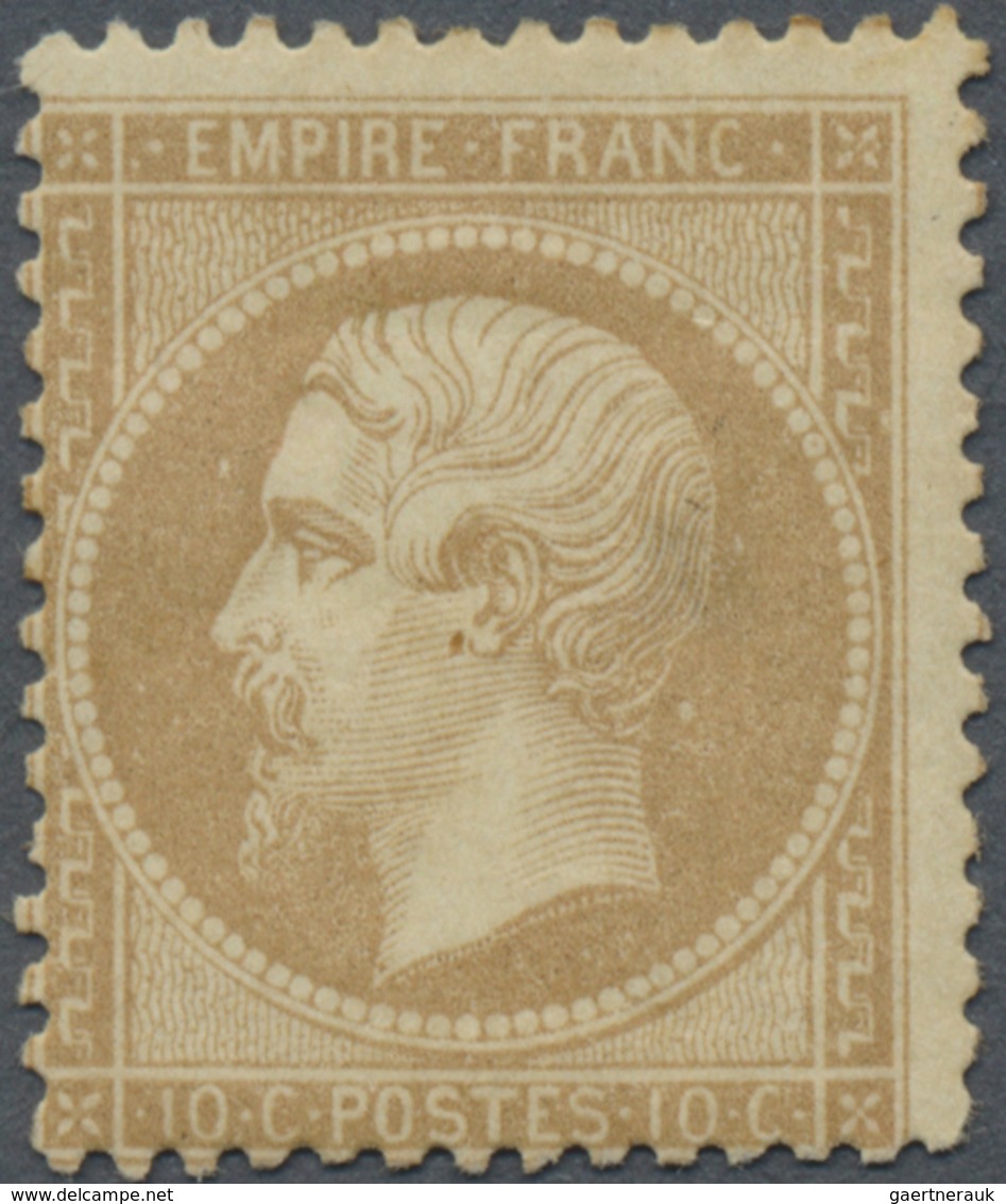 * Frankreich: 1862, 10c. Bistre, Fresh Colour, Mint O.g. With Hinge Remnants, Faults. Maury 21, 2.000, - Gebruikt