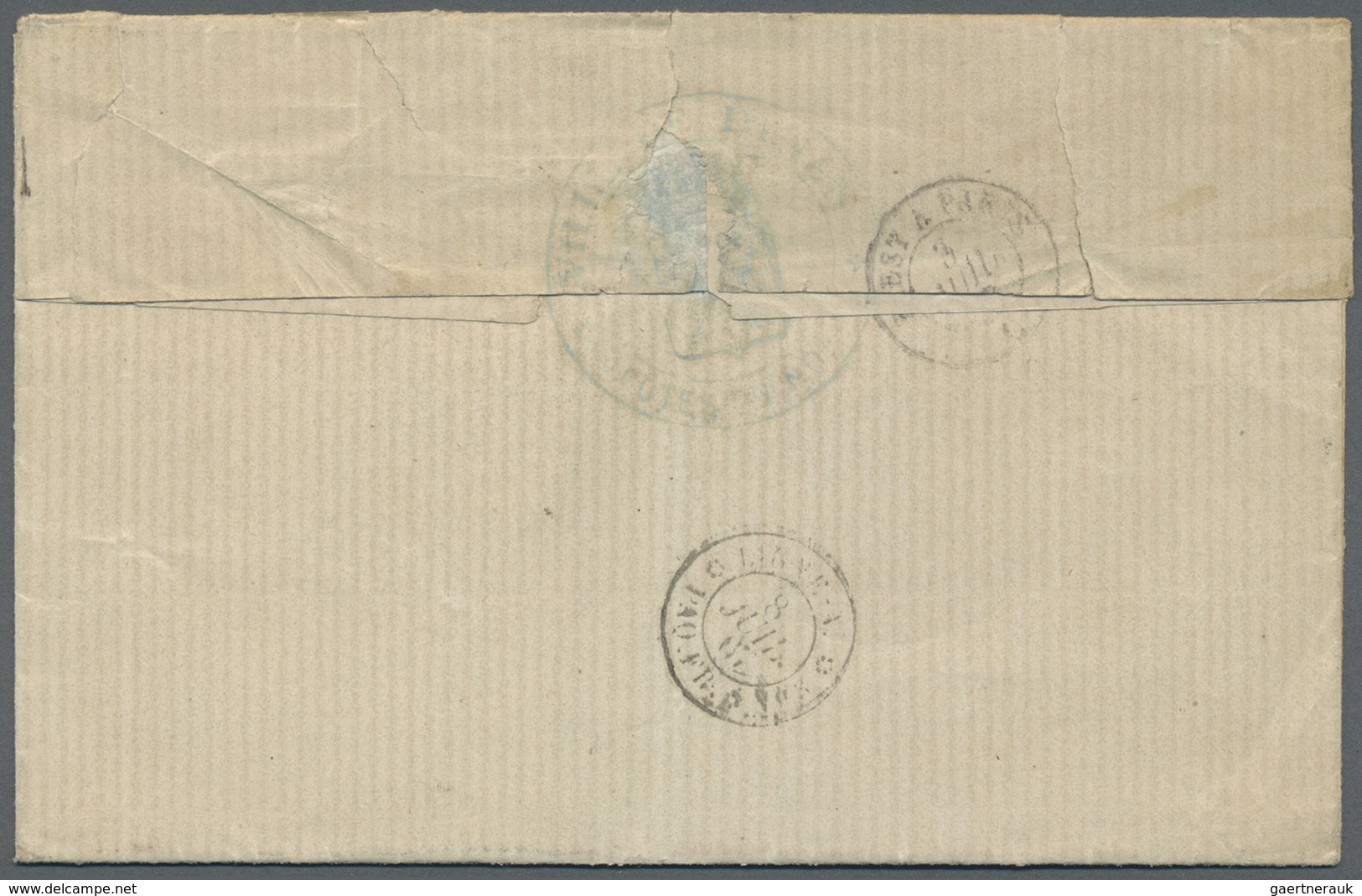 Br Frankreich: 1867, 20c. Blue And 80c. Rose "Empire Dt" On Lettersheet From Dinan To Lima/Peru, Oblit. - Gebruikt