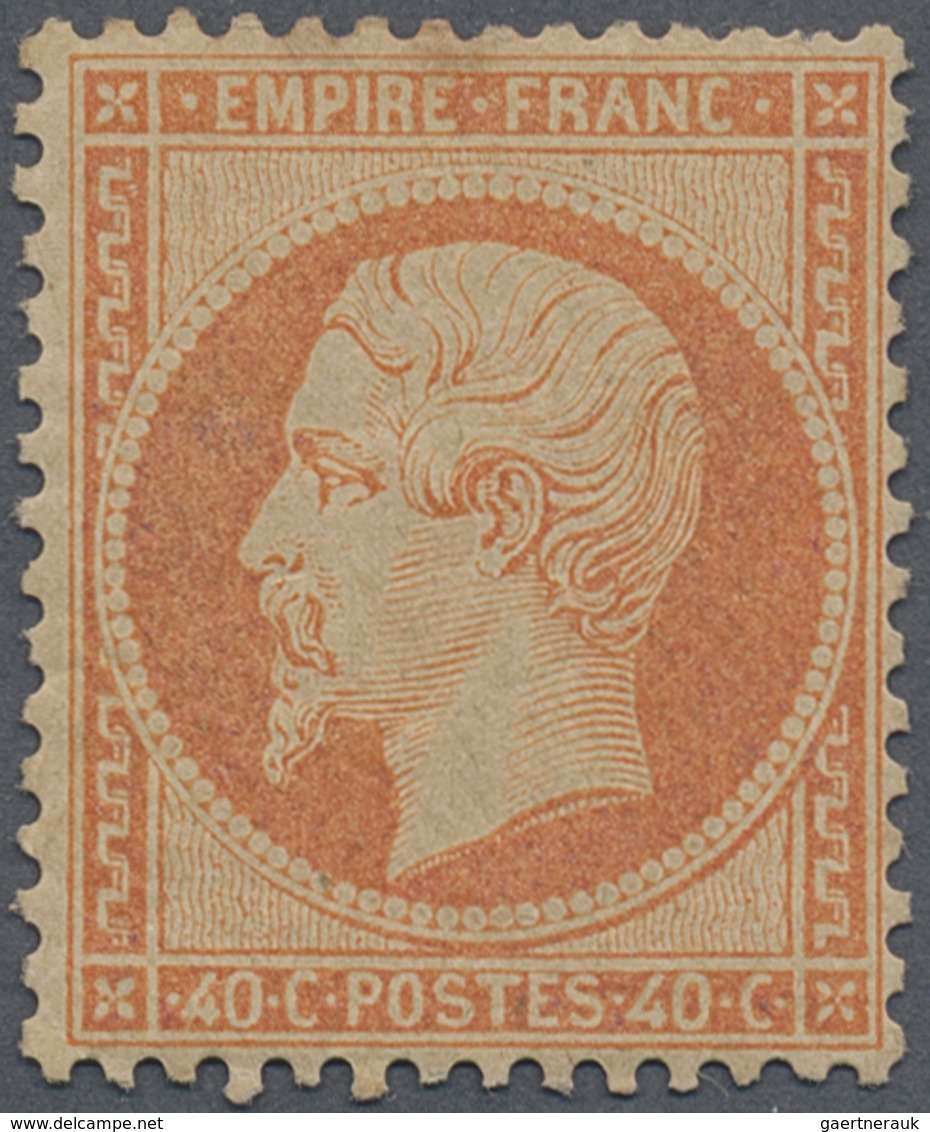 * Frankreich: 1862, 40 C. Napoleon Orange, Unused With Original Gum, In The Perforation At The Top Min - Gebruikt