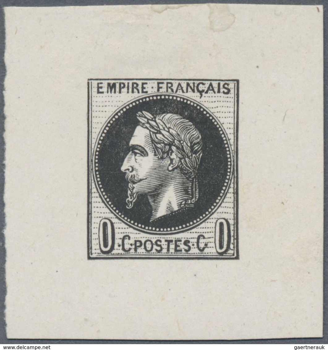 (*) Frankreich: 1862/1870, Empire Laure, Epreuve 0c. Black. Maury 390,- €. - Gebruikt