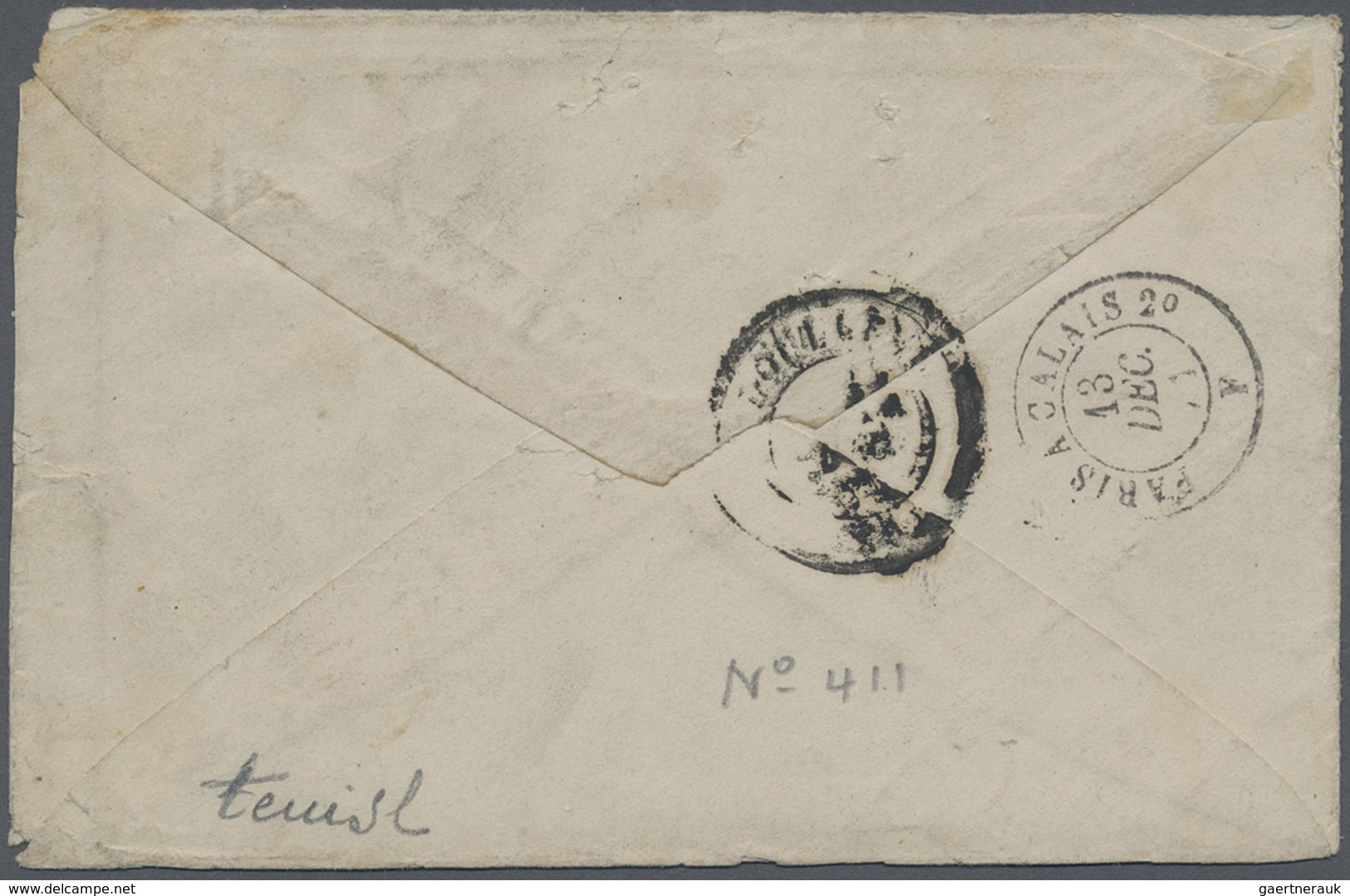 Br Frankreich: 1871, 10c. Bistre "laure" And 10c. Siege On Envelope, Clearly Oblit. By GC "2240" And C. - Oblitérés