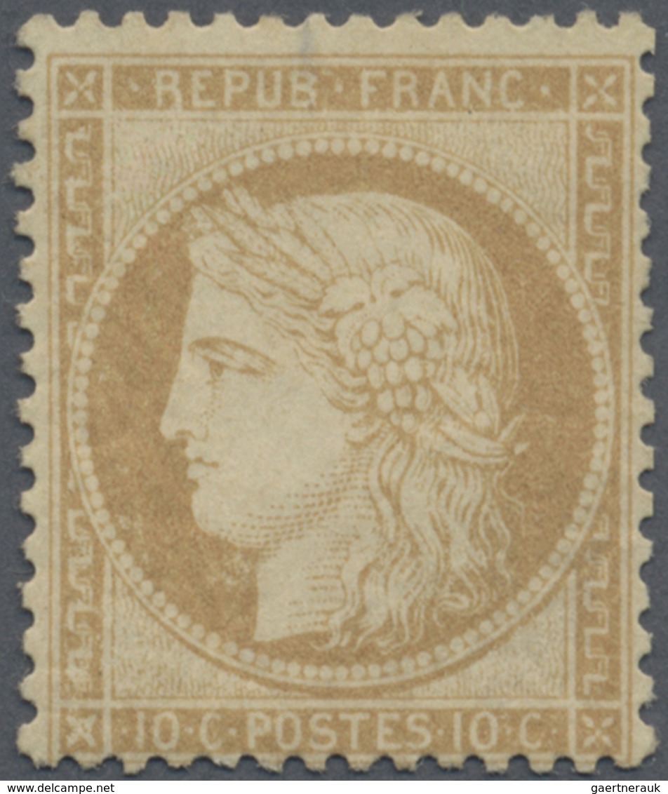 * Frankreich: 1870 Ceres 10 C. Gelbbraun, Ungebraucht Mit Originalgummi, Gut Gezähnt, Sauber Und Farbf - Oblitérés