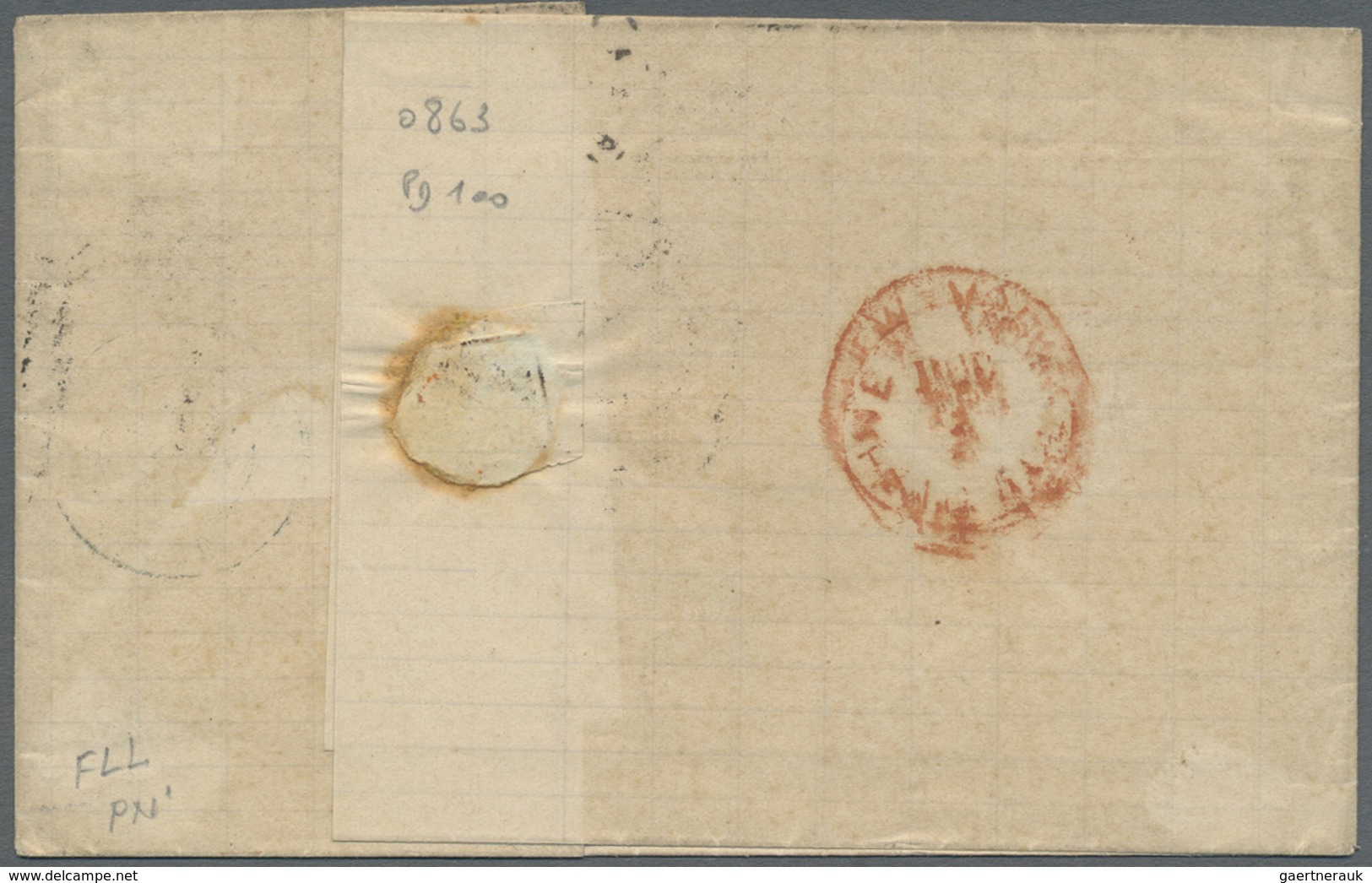 Br Frankreich: 1874, 40c. Orange, 10c. Brown On Rose "small Cipher" And 80c. Rose, Attractive Franking - Gebruikt