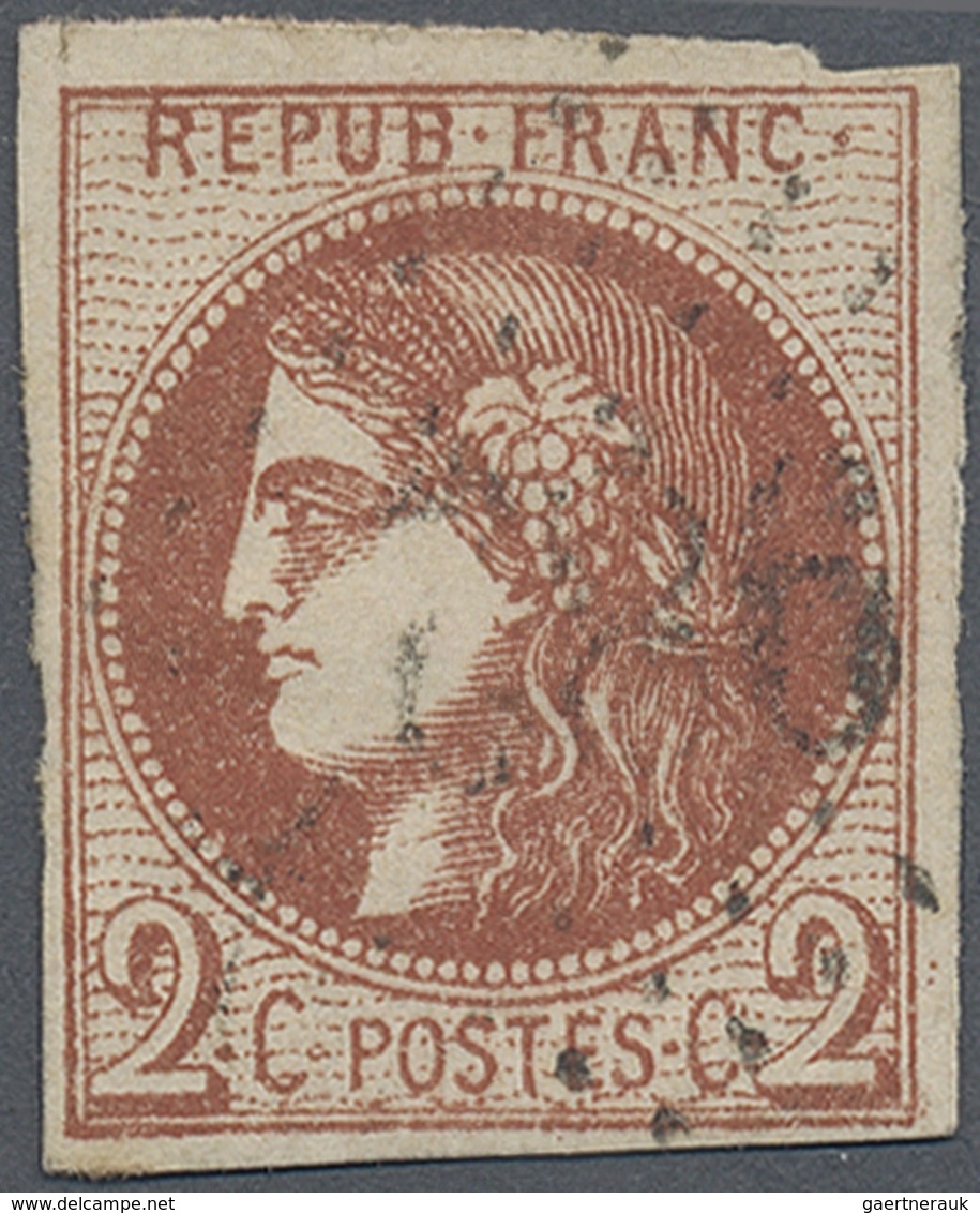 O Frankreich: 1870, 2 C. Brick Red (rouge-brique), With Margins, Tiny Bright, Used With GC. (Yvert No. - Gebruikt