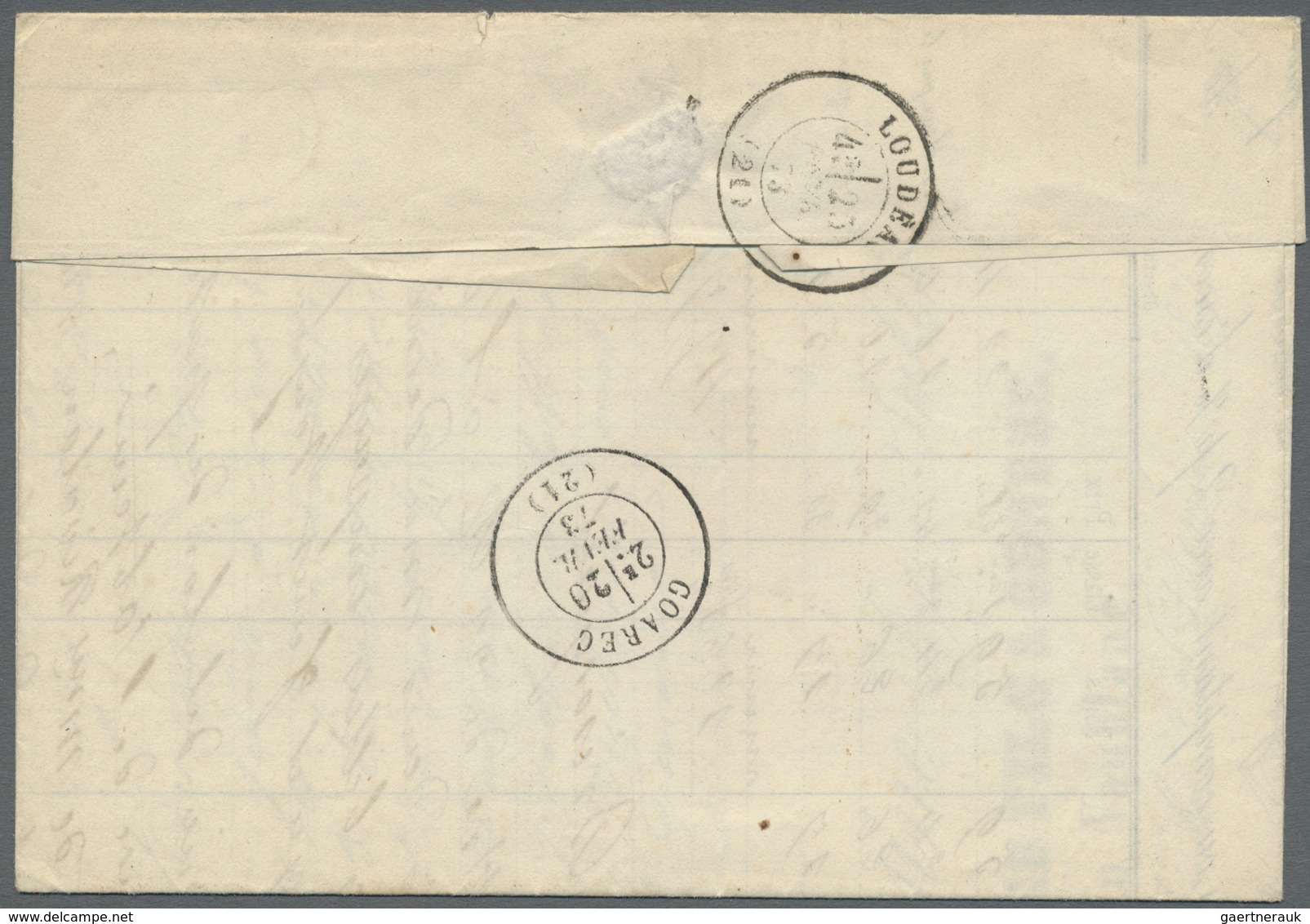 Br Frankreich: 1873, 25c. Blue "Ceres", Single Franking On Lettersheet Dated 22 Fevr. From "PLEMET 23 F - Gebruikt