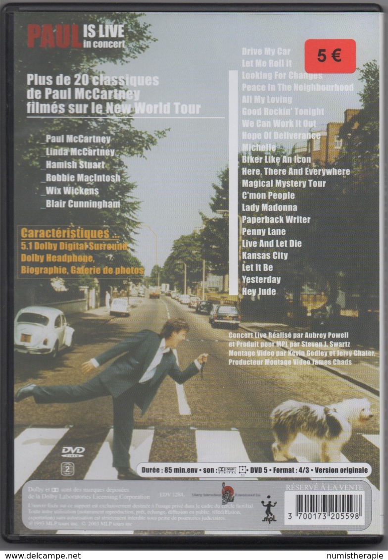 DVD Paul McCartney : Paul Is Live On The New World Tour 2003 : 21 Chansons - DVD Musicales