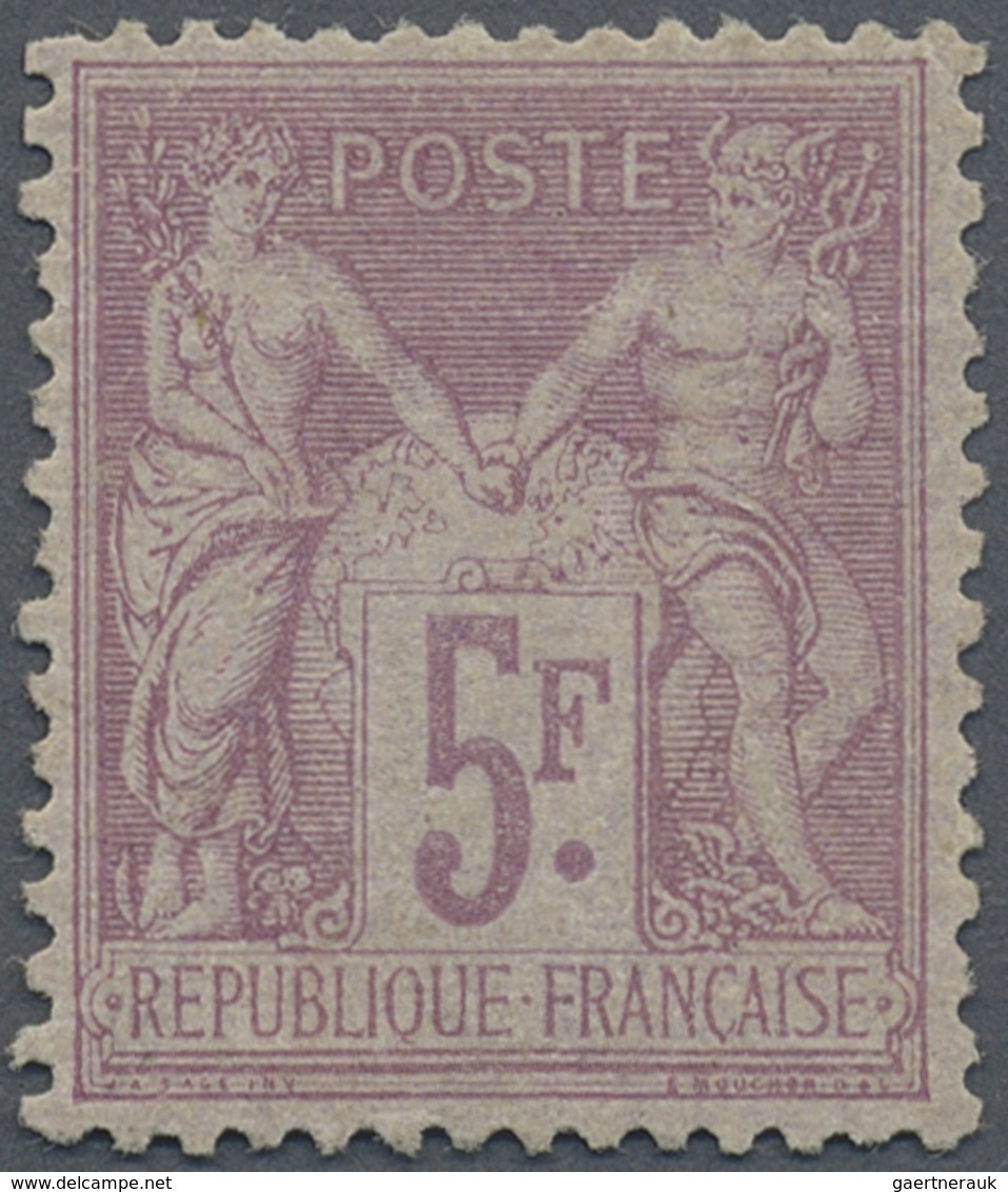 * Frankreich: 1899, 5 Fr. Violet On Bright Purple Allegory Unused LH With Original Gum And Normal Perf - Gebruikt