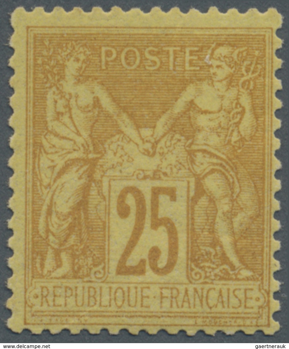 * Frankreich: 1879, 25 C. Allegorie Gelbbraun Auf Gelb (sehr Frische Farbe!), Fast Postfrisch, Mi. € 2 - Gebruikt