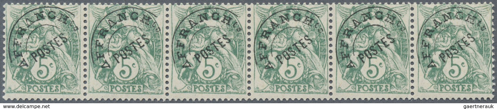 ** Frankreich: 1900, 5 C. Blanc, Preobliteration, Coil Stamp, Mint Never Hinged Strip Of 6. (Maury Nr. - Oblitérés