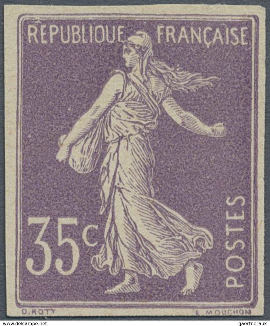 (*) Frankreich: 1906, 35 C. Light Violet Type I On White Paper Without Gum And Imperferated, (Yvert 136, - Oblitérés