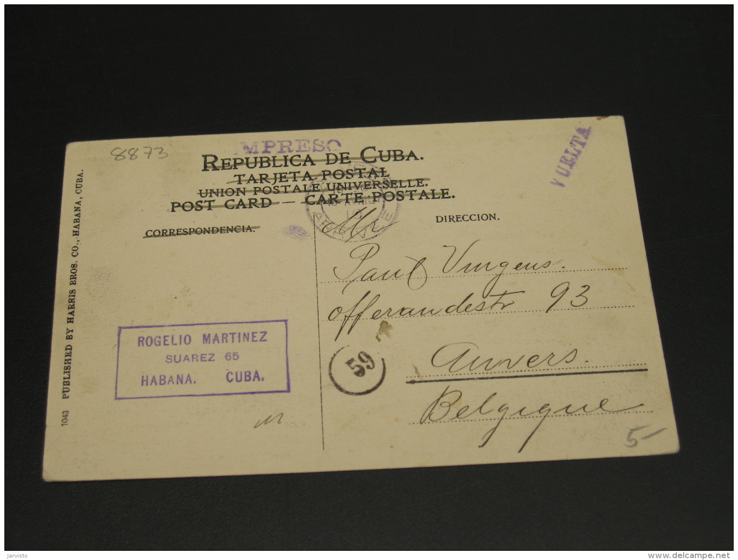 Cuba 1910 Havana Picture Postcard To Belgium *8873 - Covers & Documents