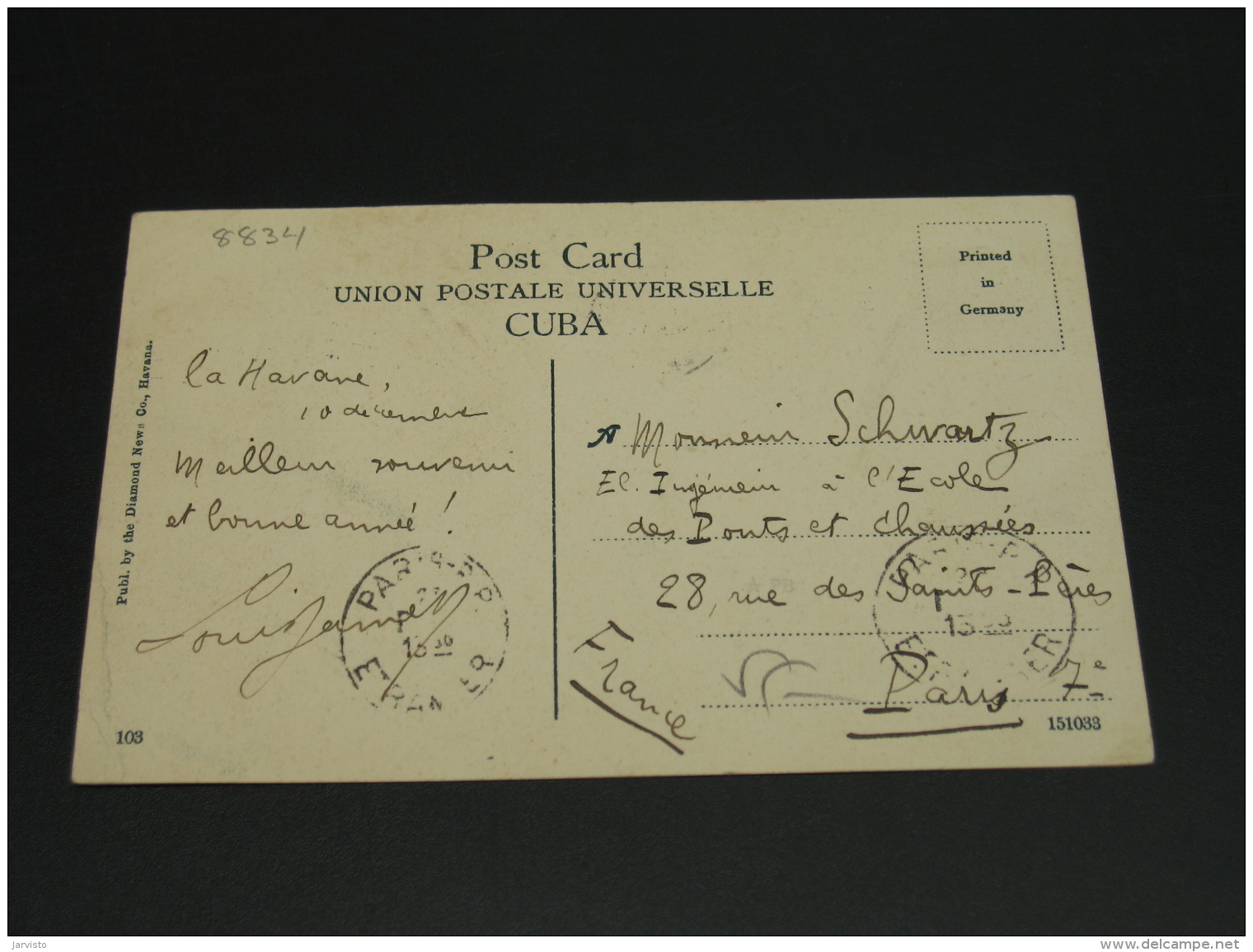 Cuba 1911 Havana Cathedral Picture Postcard To France *8834 - Covers & Documents