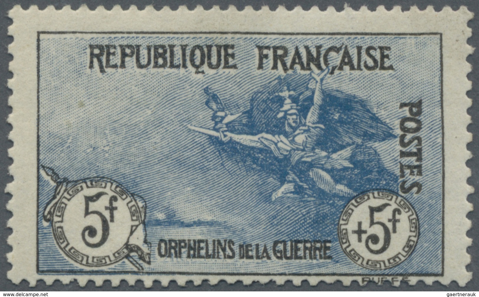 ** Frankreich: 1917, 5 + 5 Fr. "Die Marseillaise", Tadellos. Gepr. M. Bleistiftsignatur 'neulenleur'(?) - Gebruikt