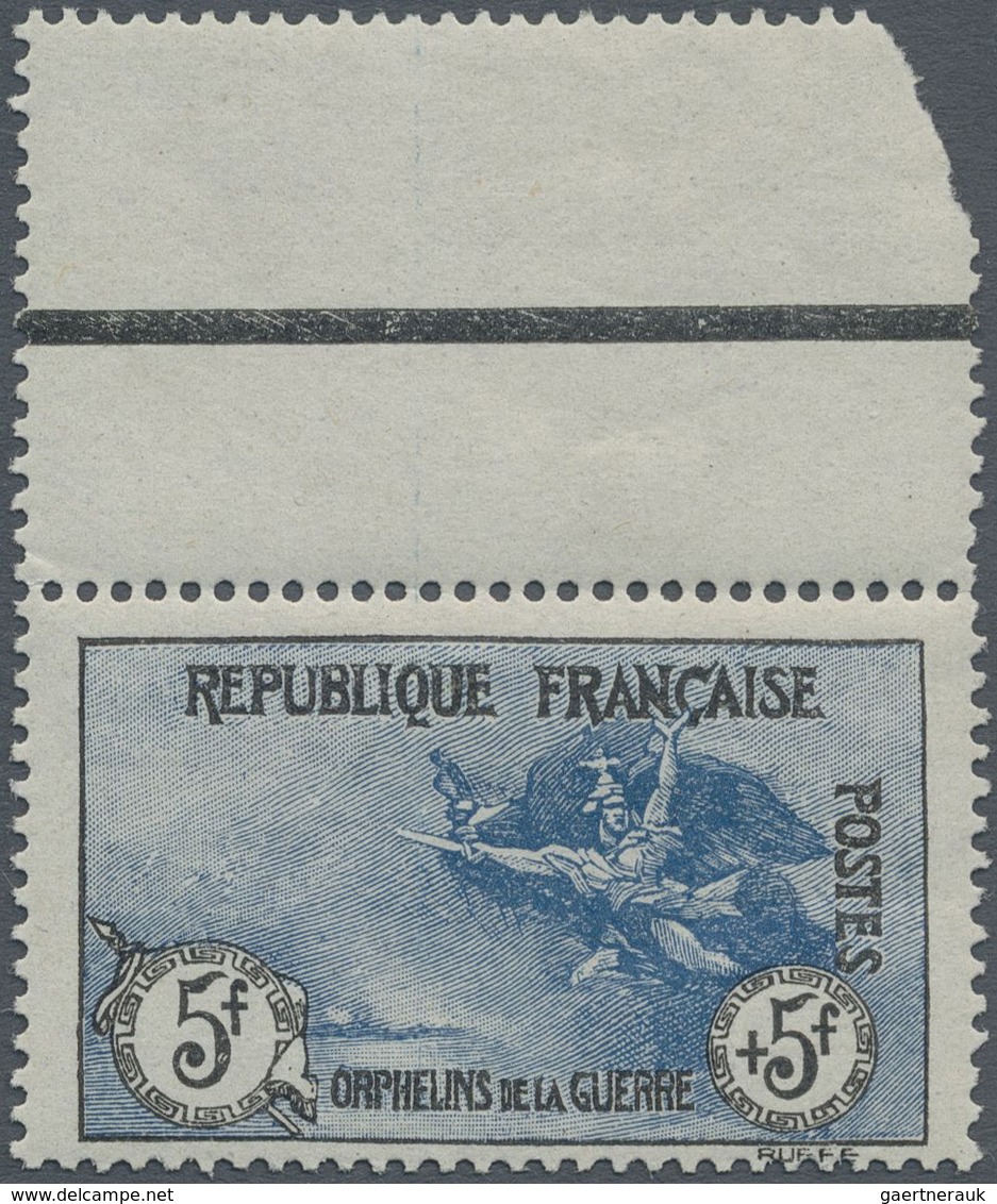 ** Frankreich: 1917, "5fr+5fr La Marseillaise" Of The "War Orphans" Series, Mint Never Hinged, Certific - Gebruikt