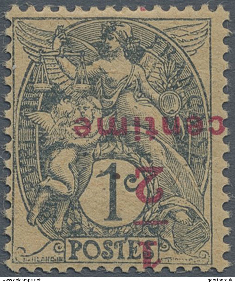 * Frankreich: 1919, 1/2 C. On 1 C. Greenish Black, GC Paper, Inverted Overprint, Unused, Signed. (Yver - Oblitérés