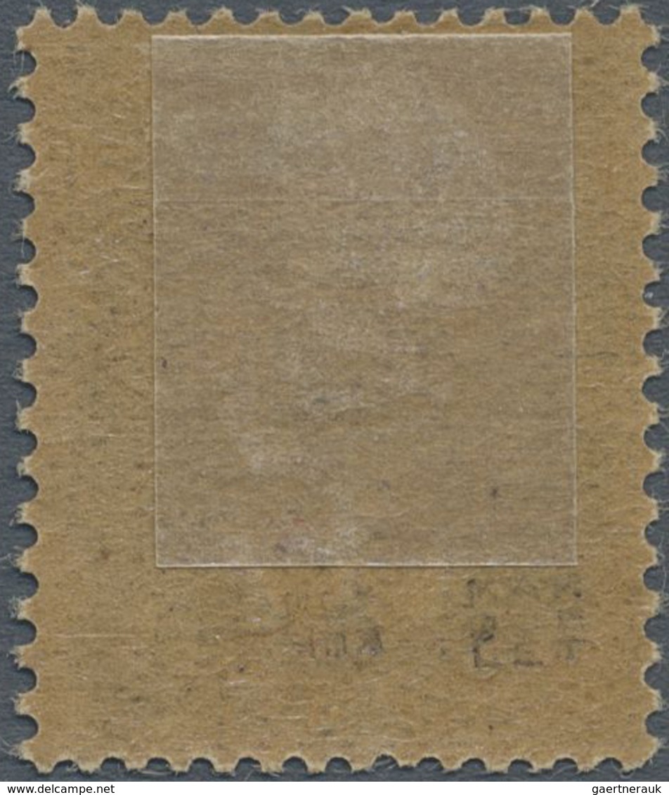 * Frankreich: 1919, 1/2 C. On 1 C. Greenish Black, GC Paper, Inverted Overprint, Unused, Signed. (Yver - Oblitérés