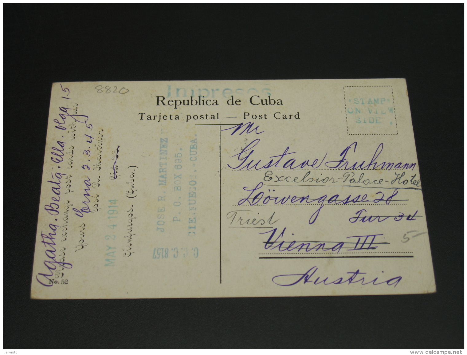 Cuba 1914 Havana Picture Postcard To Austria *8820 - Covers & Documents