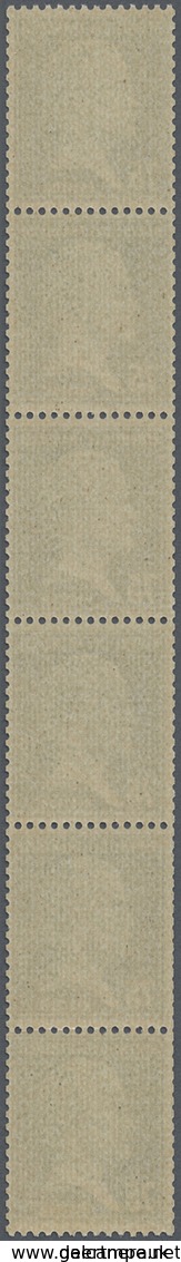 ** Frankreich: 1924, 75 C. Pasteur, Coil Stamp, Strip Of 6, Mint Never Hinged With Partly Usual Coil Pe - Oblitérés