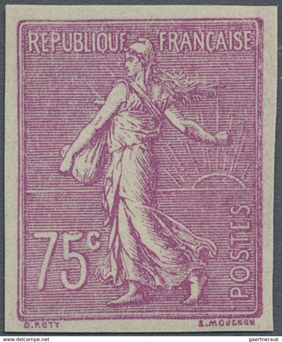 * Frankreich: 1924, 75 C. Lilac Rose Mint LH Imperforated Issue (Yvert 2020 B, 750,- €) - Gebruikt