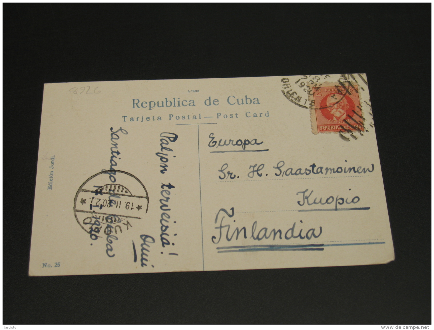 Cuba 1920 Picture Postcard To Finland *8926 - Covers & Documents