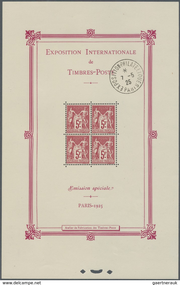 **/O Frankreich: 1925, Blockausgabe Zur Internationalen Briefmarkenausstellung Paris, Ausgesucht Schöner - Oblitérés