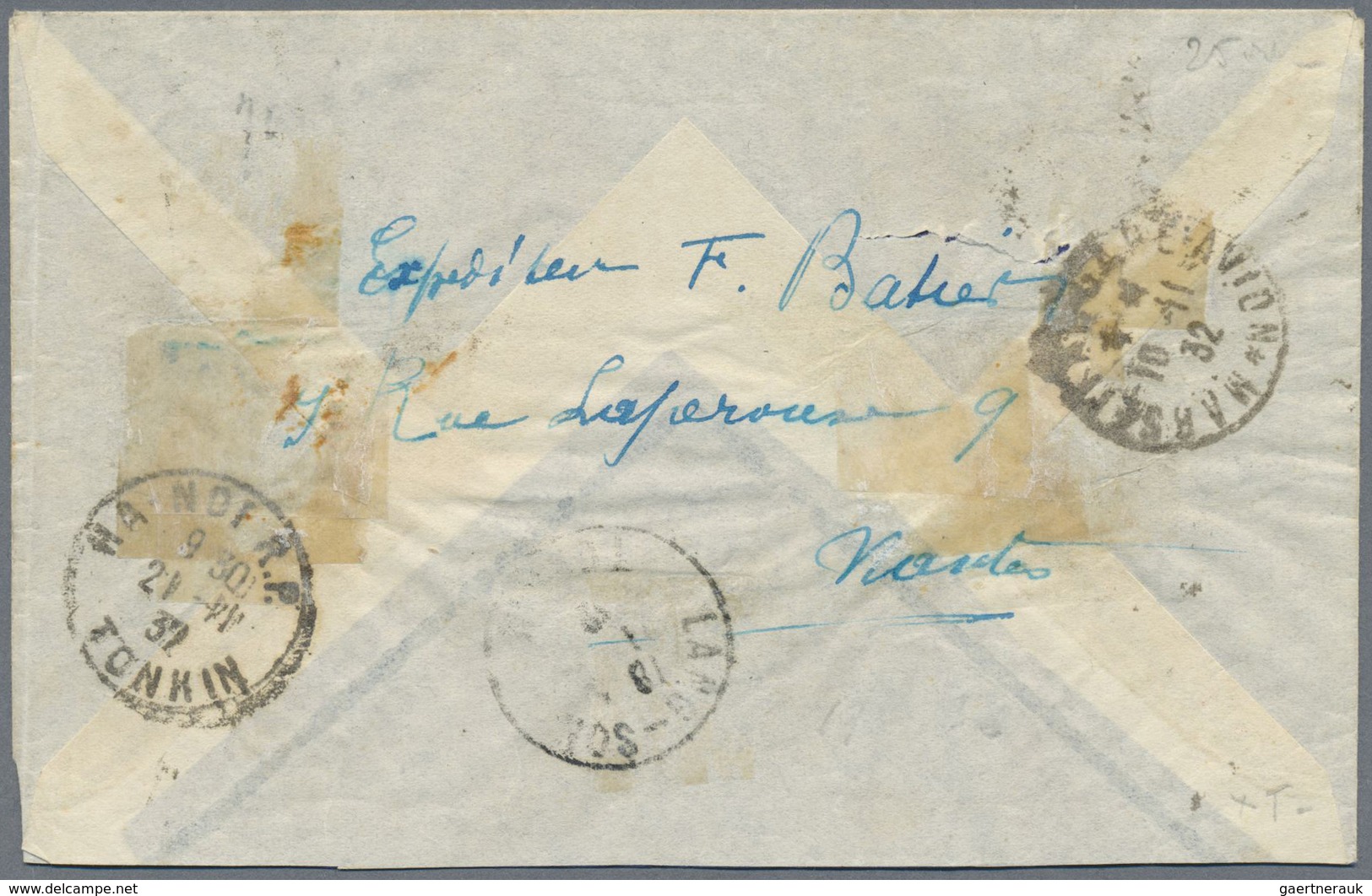 Br Frankreich: 1927, Airmail Overprints 2fr. Orange And 5fr. Blue In Combination With 25c. Semeuse And - Oblitérés