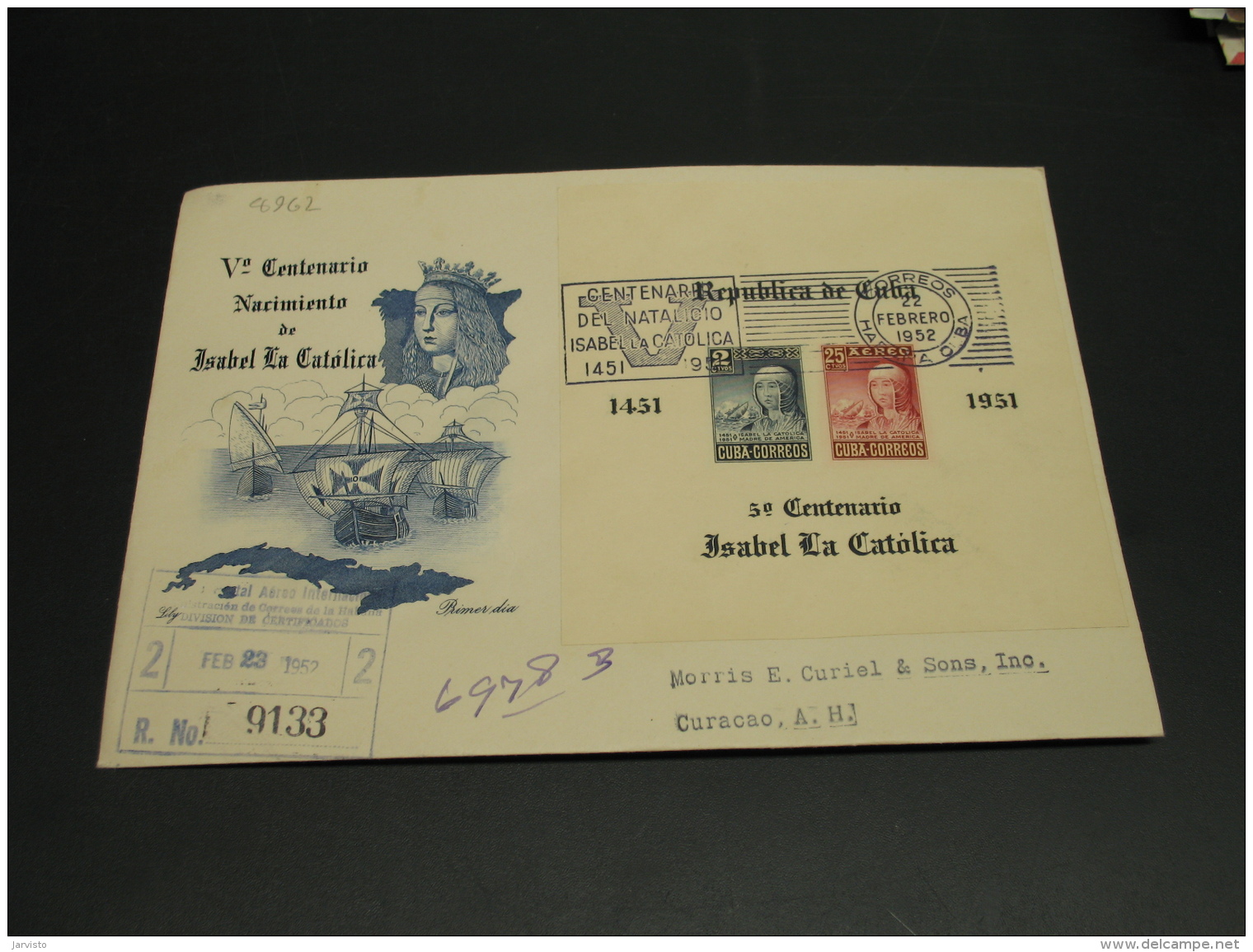 Cuba 1952 FDC Cover *8962 - Covers & Documents