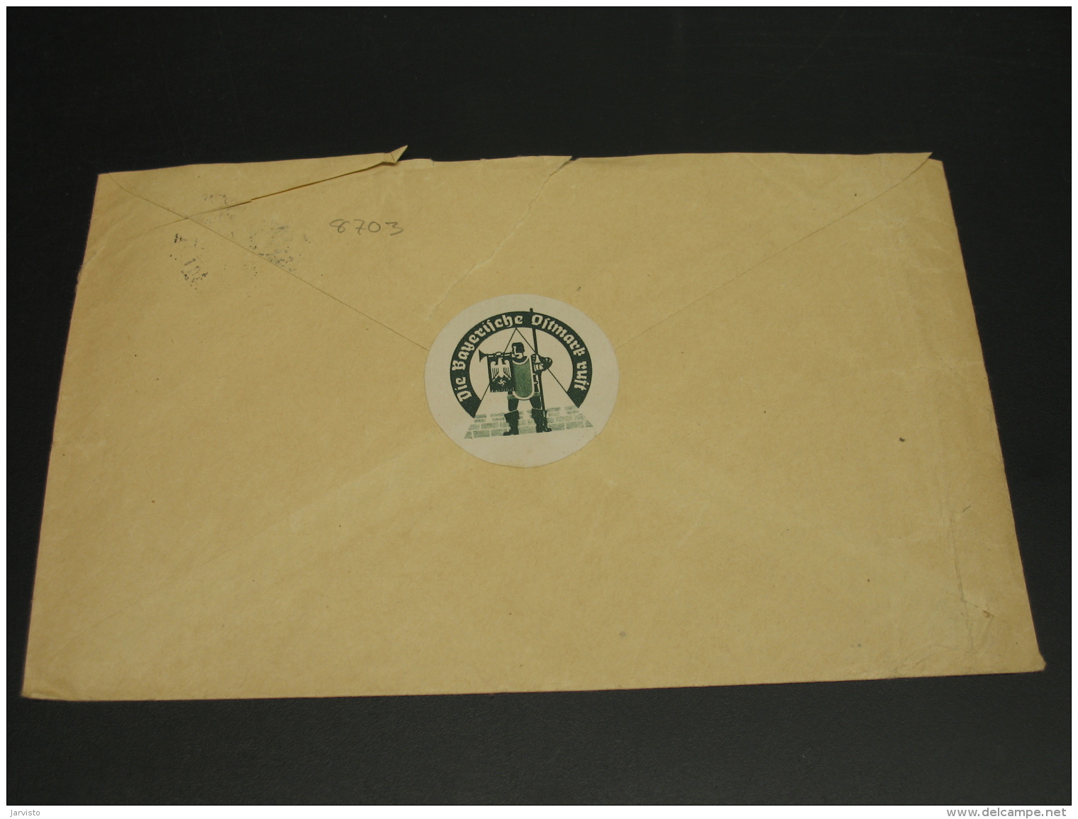 Germany 1936 Nazi Swastika Propaganda Seal On Cover Tear *8703 - Covers & Documents