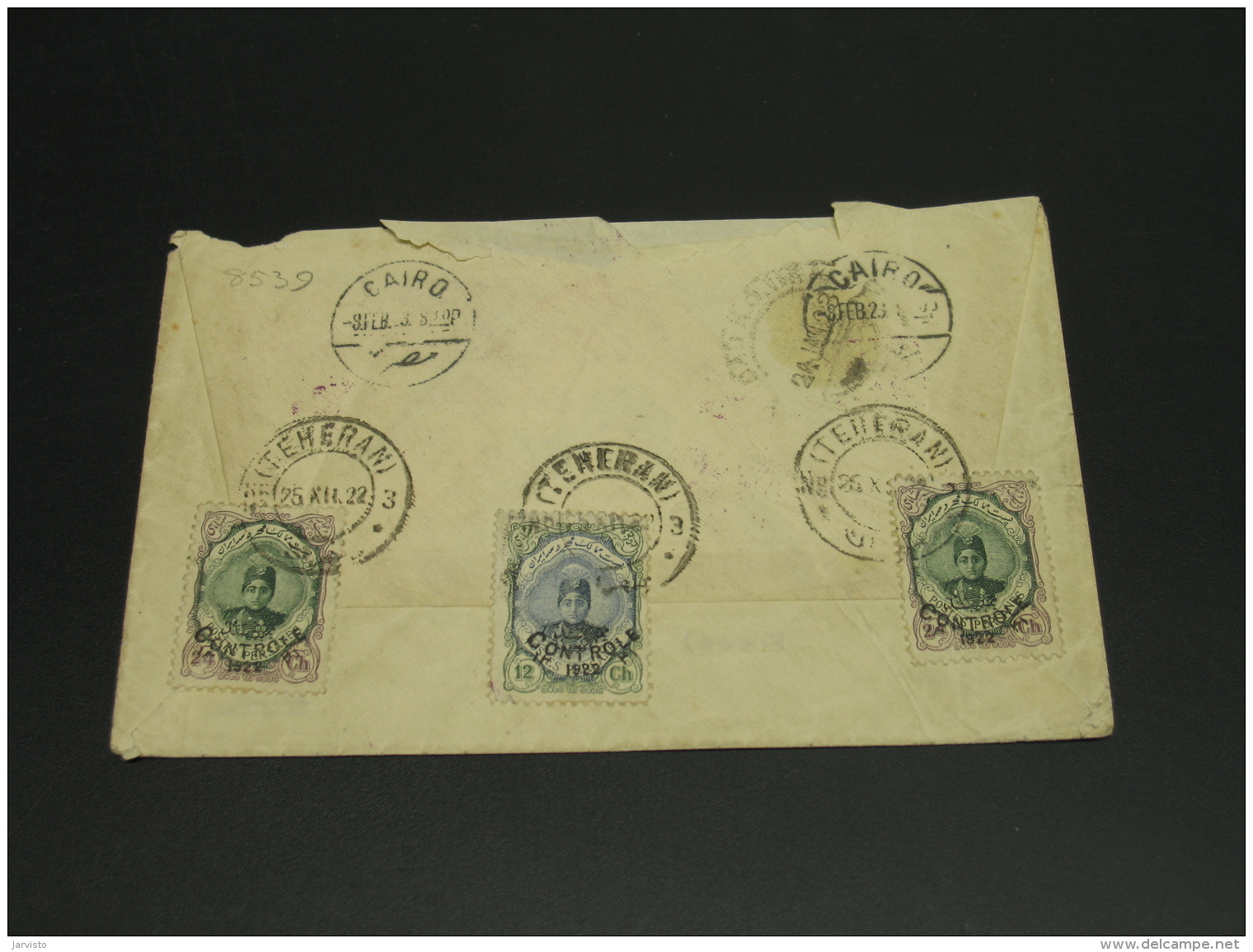 Iran 1922 Airmail Cover To Germany Via Egypt *8539 - Iran