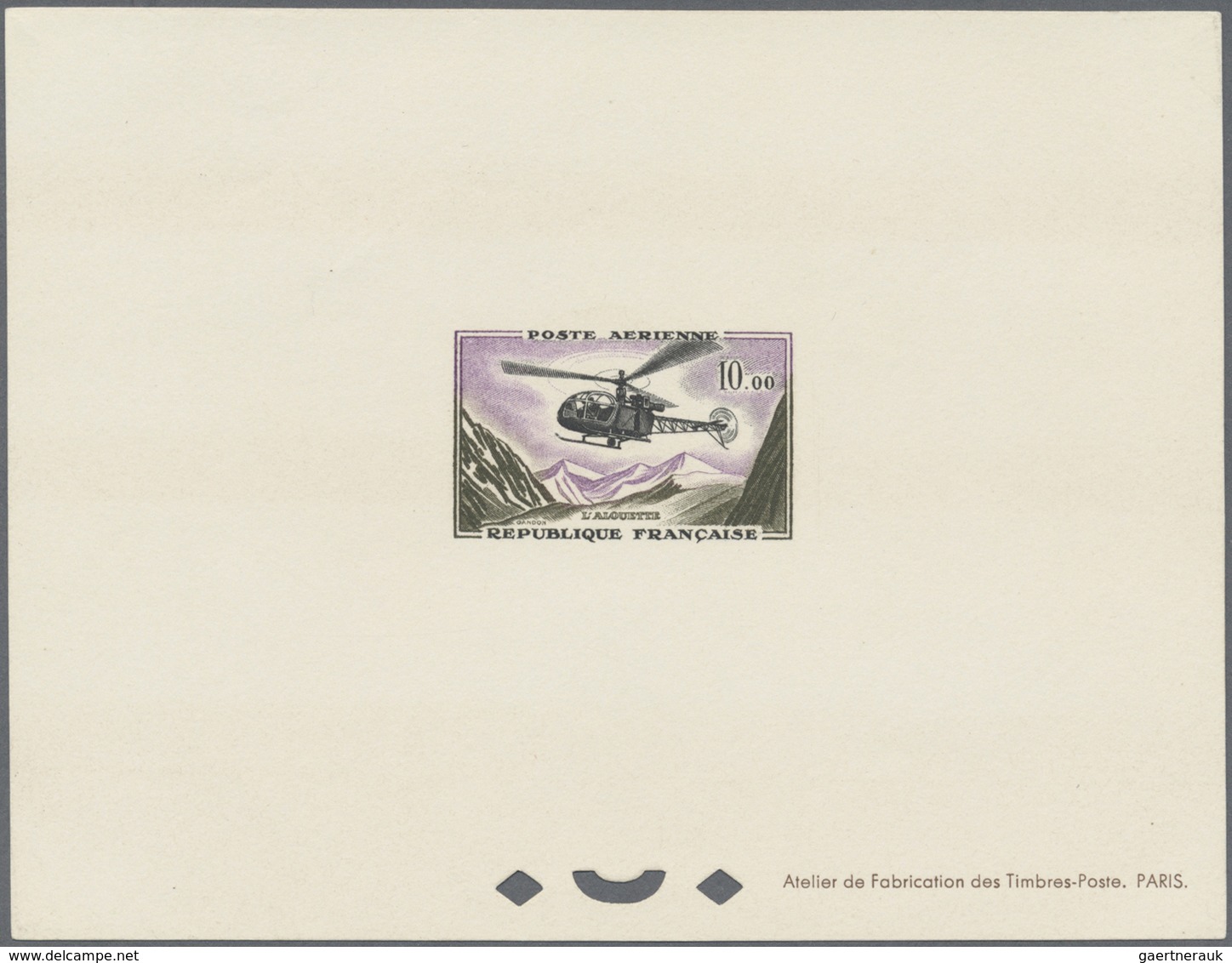 Frankreich: 1960, Air Mail Stamps, Epreuve De Luxe Set, Toning Stripes On Reverse. - Gebruikt