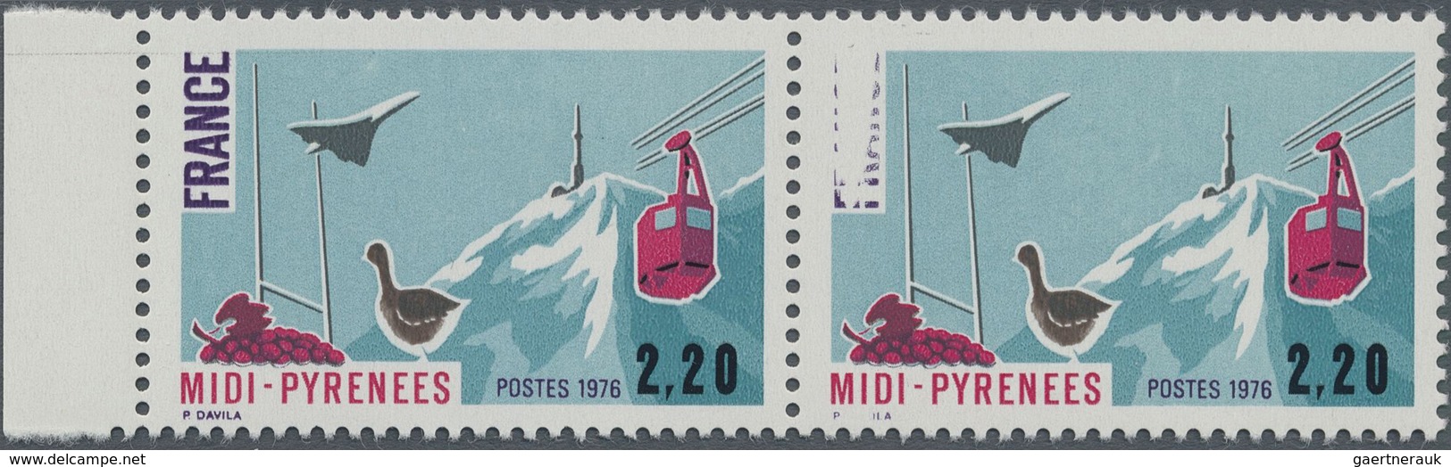 ** Frankreich: 1976, 2.20 Fri Midi-Pyrénées As Mint Never Hinged Horizontal Pair With Once The Plate Er - Gebruikt