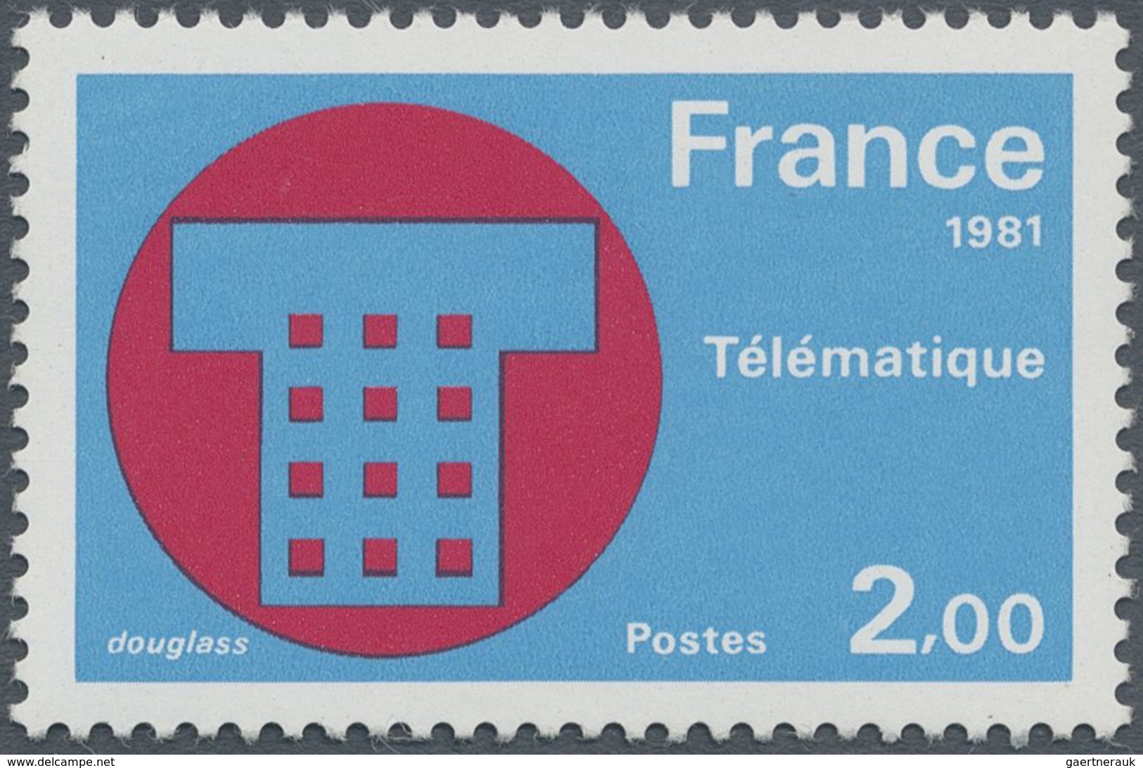 ** Frankreich: 1981, 2 Fr. Electronic Data Processing From The Edition "Progress In Science And Technol - Gebruikt