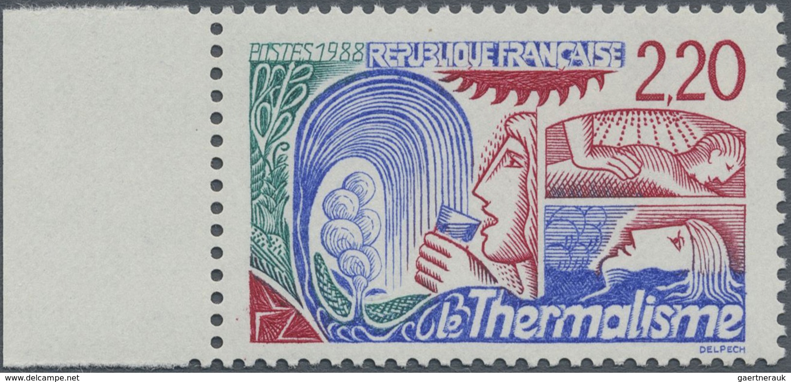 ** Frankreich: 1988, 2.20 Fr. With RED Instead Of Blue Figure Of Value, Mint Never Hinged, Michel € 600 - Oblitérés