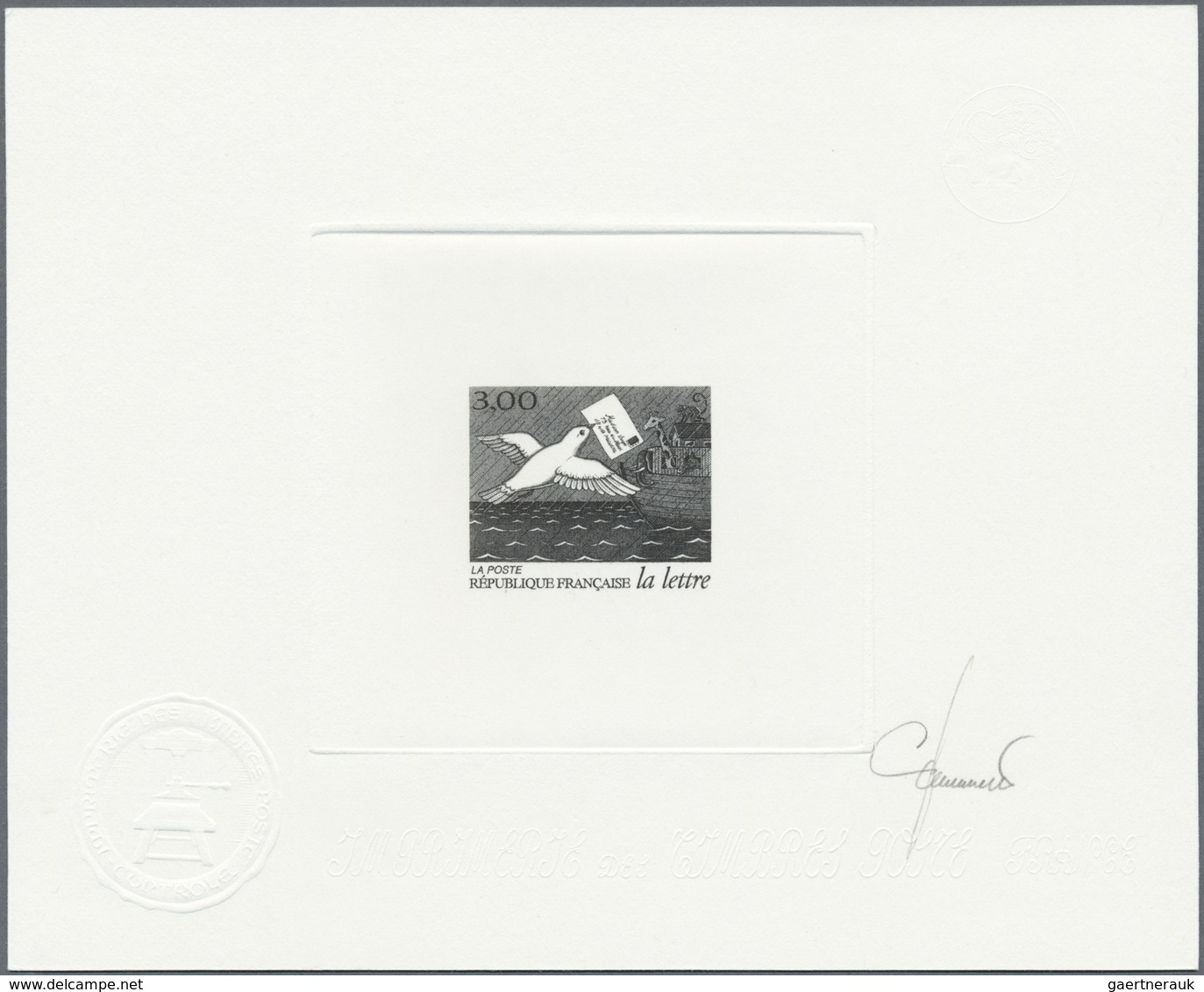 (*) Frankreich: 1998. Lot of 6 Epreuves d'artiste signée in black for complete set "Historic Letters". (