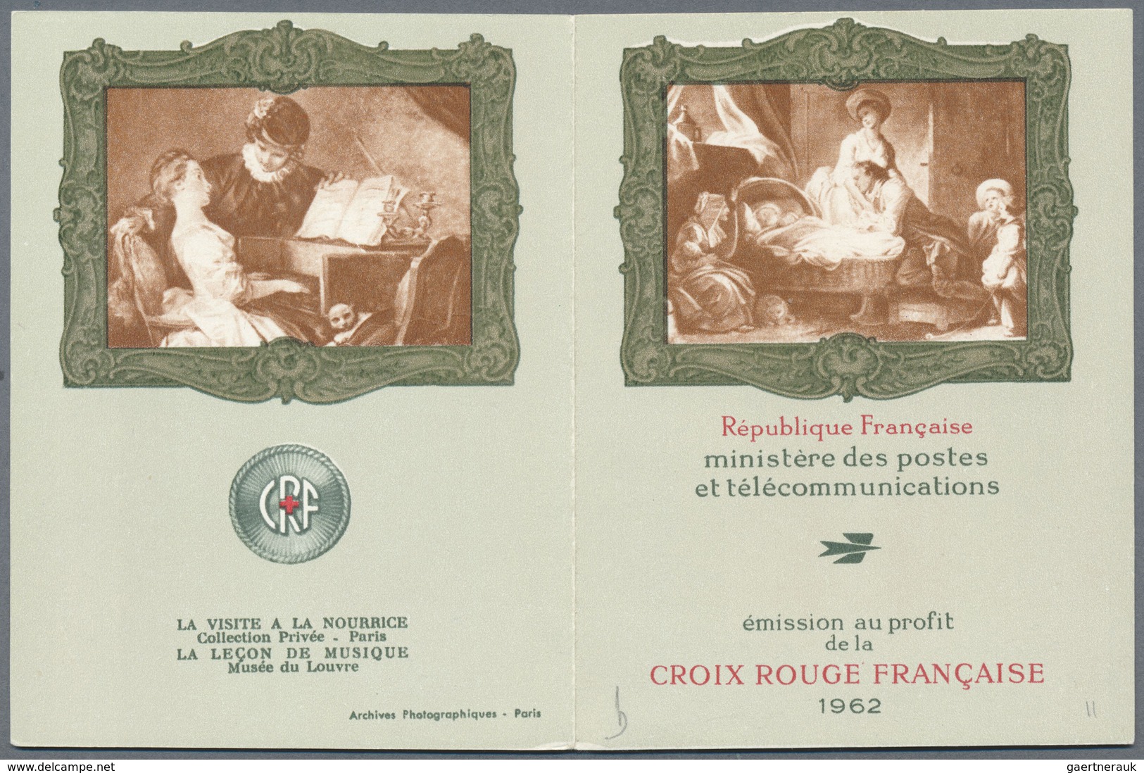 ** Frankreich - Markenheftchen: 1962, Red Cross Stamp Booklet With In Each Case Four Stamps In The Scar - Andere & Zonder Classificatie