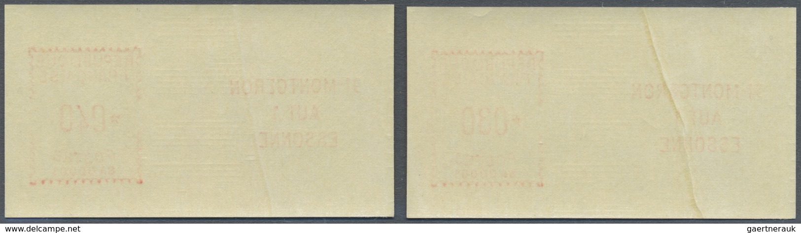 ** Frankreich - Automatenmarken: 1969, 0.30 Fr. Und 0.40 Fr. Montgeron, Type II "Punkt Verschoben", Zwe - Andere & Zonder Classificatie