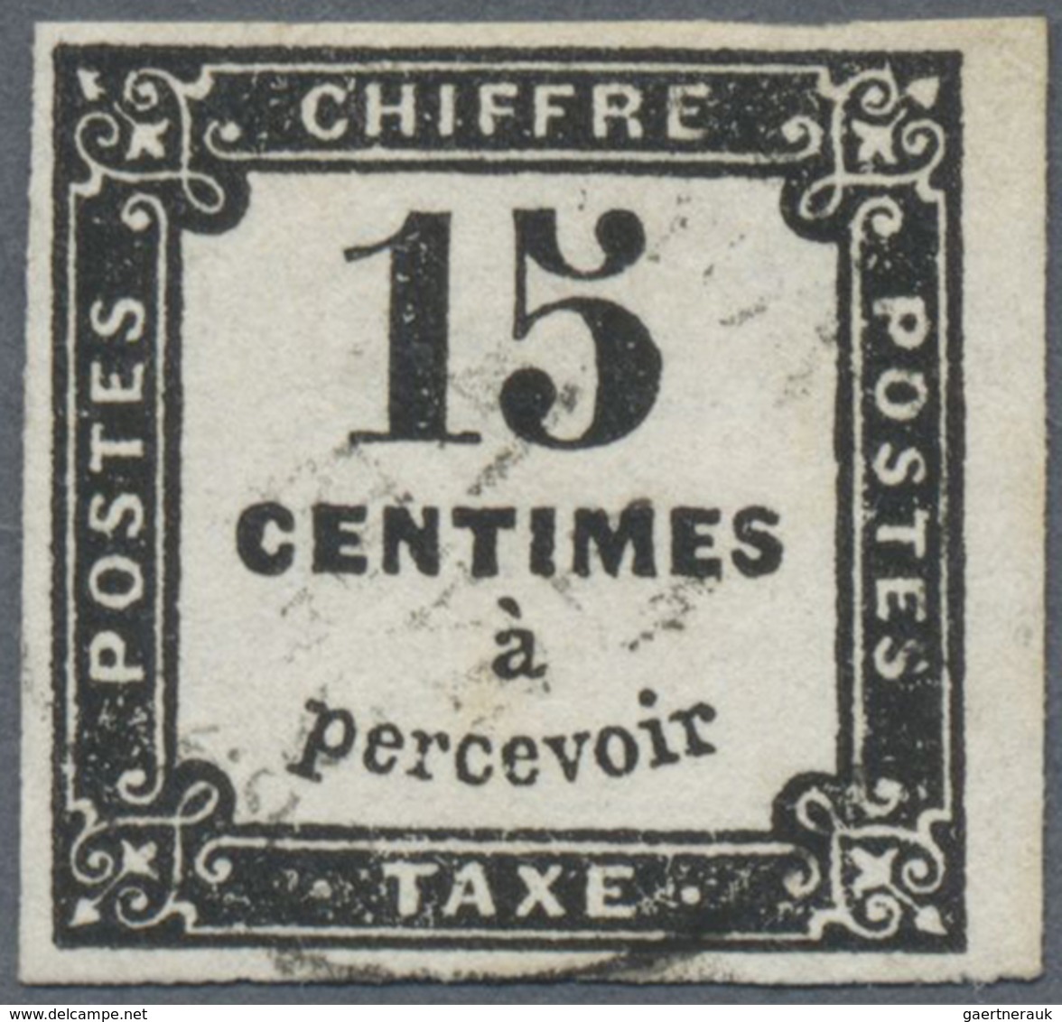 O Frankreich - Portomarken: 1870, 15 C. Black In The Lithography, Faultlessly Canceled. - 1859-1959 Brieven & Documenten