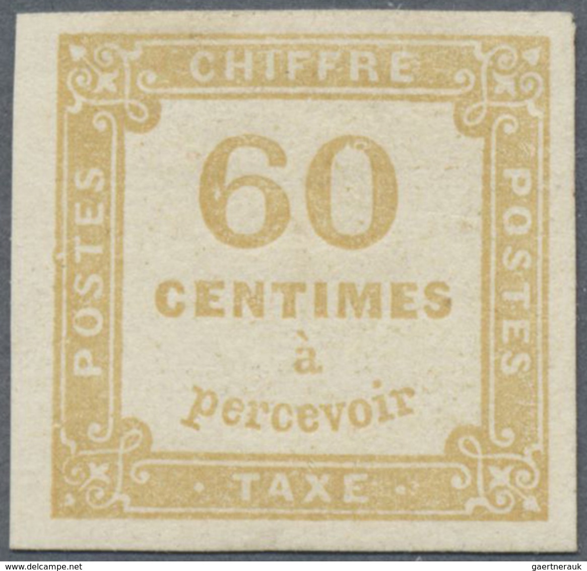 * Frankreich - Portomarken: 1871, 60 C. Yellow-brown, Fresh Colors, On All Sides Having Wide Margins, - 1859-1959 Brieven & Documenten