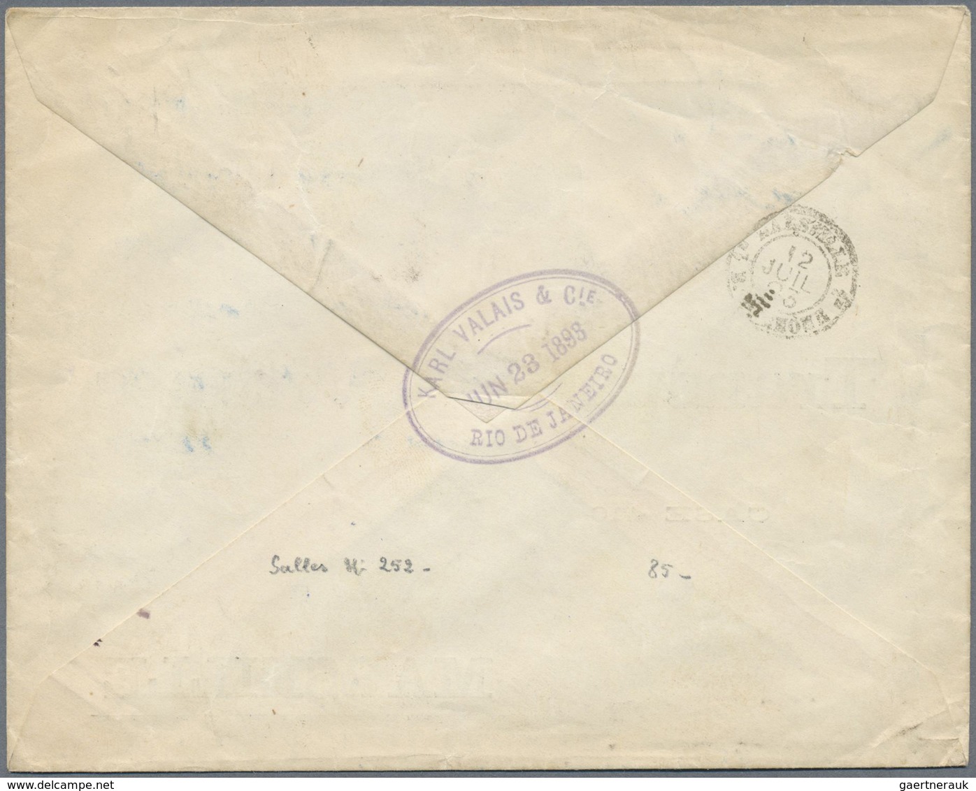 Br Frankreich - Portomarken: 1893, Postage Due, 1 Fr. Maroon, On Cover From Brasil Via Spain To Marseil - 1859-1959 Brieven & Documenten