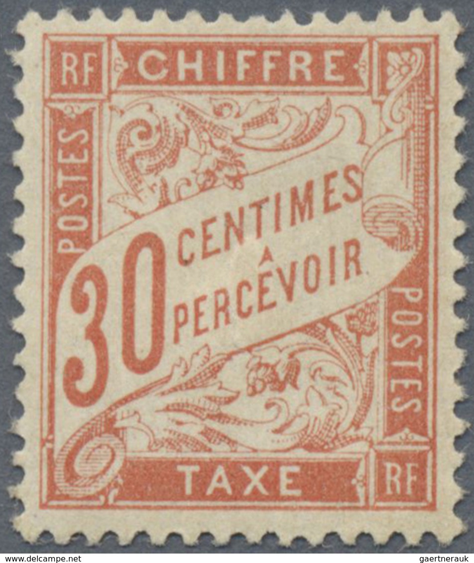 * Frankreich - Portomarken: 1893, 30 C. Brick Red, Unused With Original Gum And Hinge In Good Conditio - 1859-1959 Brieven & Documenten