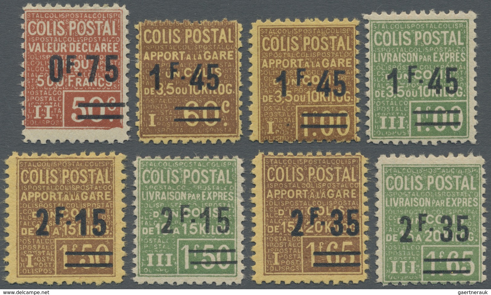 * Frankreich - Postpaketmarken: 1928/1929, Postpaketmarken Mit Aufdruck Der Neuen Wertangaben Komplett - Other & Unclassified