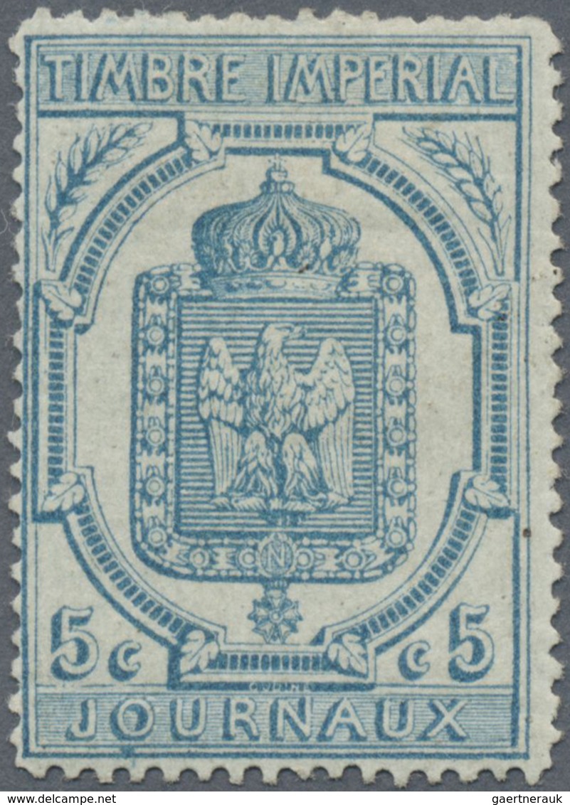 * Frankreich - Zeitungsmarken: 1869, Newspaper Stamp 5 C. Blue, Perforated With Normal Perforation, Fi - Kranten